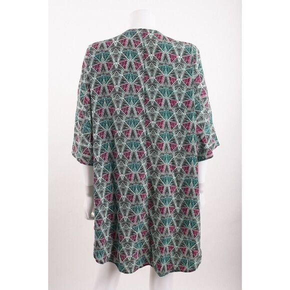 LulaRoe Womens Lindsay Kimono Swim Coverup Shawl S 0-2-4-6-8 Triangle Print - Picture 5 of 6